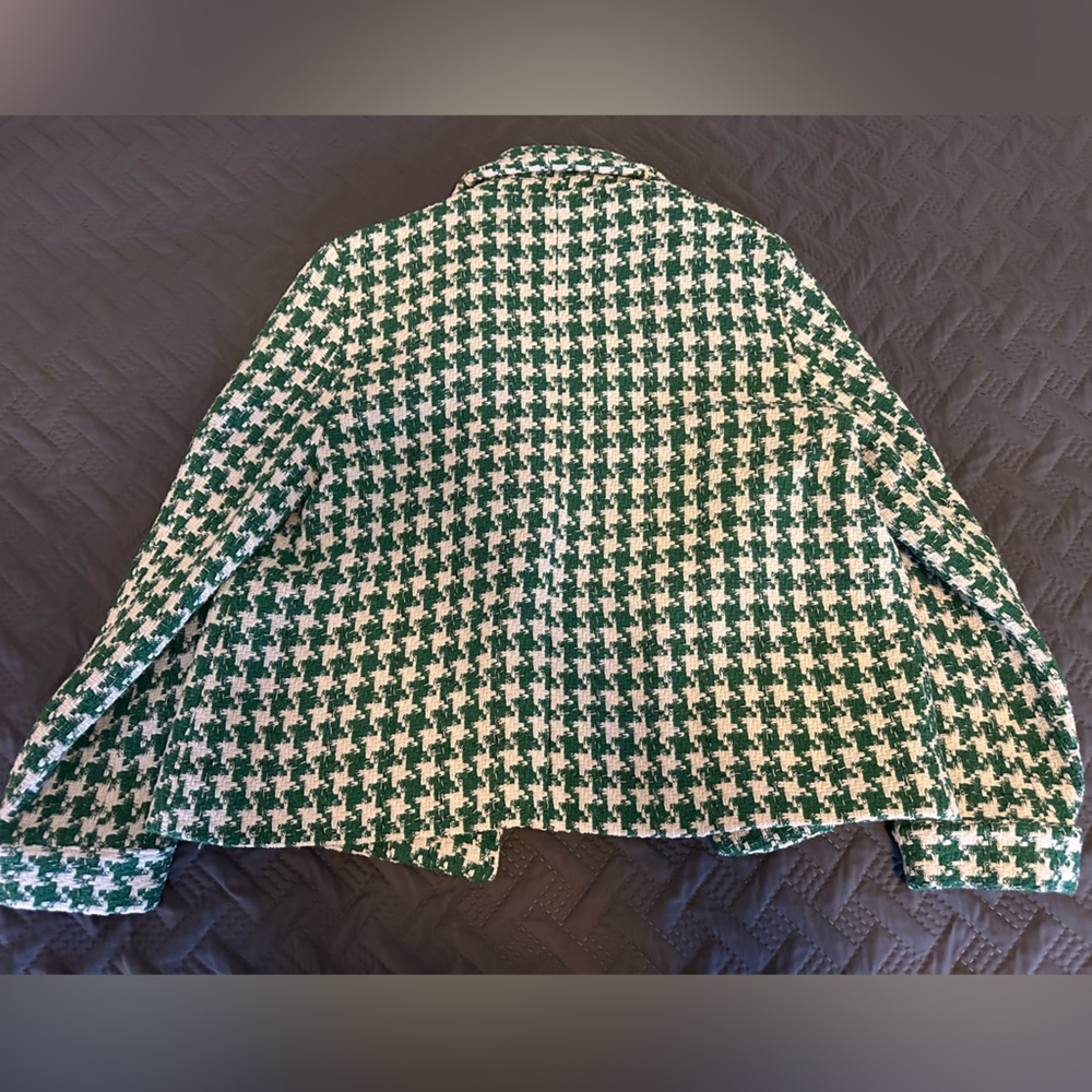 Green and White Houndstooth Jacket Jodifl - Picture 4 of 4